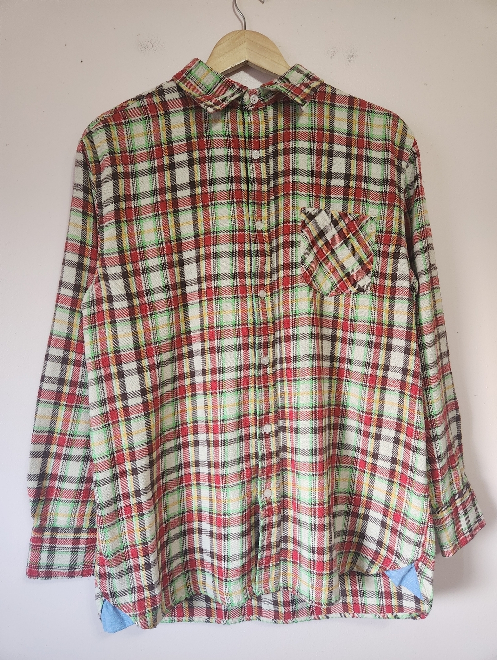 Bogari Vintage Style Plaid Flannel Shirt Multi-Color Colorful Size XL EUC